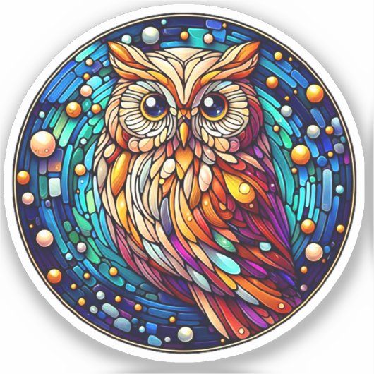 Rust in glazen bank en bloemen op vlekken sticker (Voorkant)