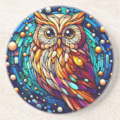 Rust in glazen bank en bloemen op vlekken zandsteen onderzetter (Voorkant)