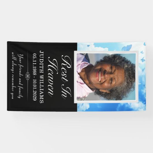 Rust in Heaven Sky Butterflies Grave Blanket Hoesj Spandoek (Horizontaal)