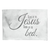 RUST IN JESUS Christelijk Quote Grijs Kussen Hoesj Kussensloop (Voorkant-Links)