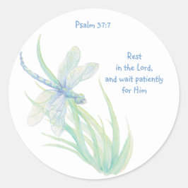 Rust in Lord Scripture Dragonfly Blue, Green Ronde Sticker