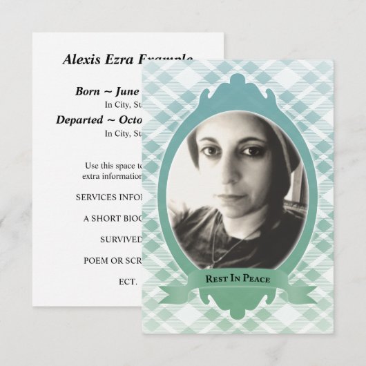 Rust in Peace Memorial Aankondigingen (Voorkant / Achterkant)