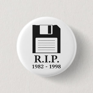 Rust in Peace RIP-diskettestation Ronde Button 3,2 Cm