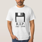 Rust in Peace RIP-diskettestation T-shirt (Voorkant)