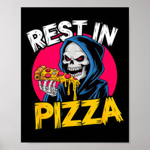 Rust In Pizza Gotische Skelet Geest Pizza Griezeli Poster