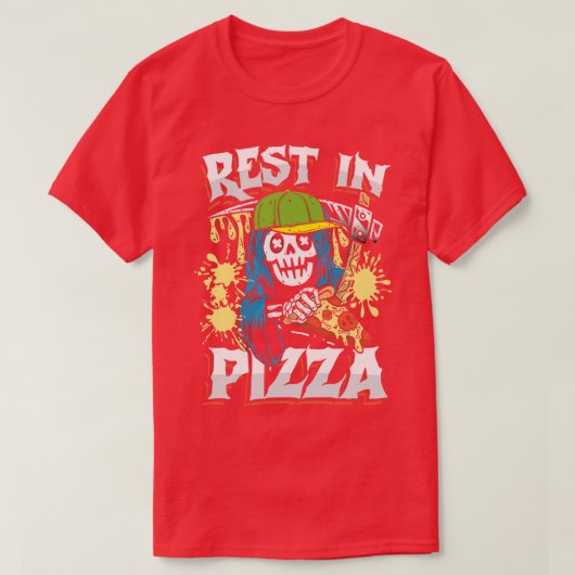 Rust in pizza heerlijke italiaanse flatbread t-shirt (Design voorkant)