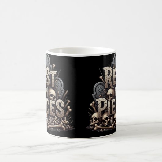 Rust in stukken - Creepy Skeleton Halloween Mok (Center)