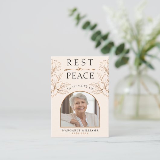 Rust in Vrede Geheugen Bloemenfoto Begrafenisgebed Informatiekaartje (Staand voorkant)