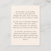 Rust in Vrede Geheugen Bloemenfoto Begrafenisgebed Informatiekaartje (Achterkant)