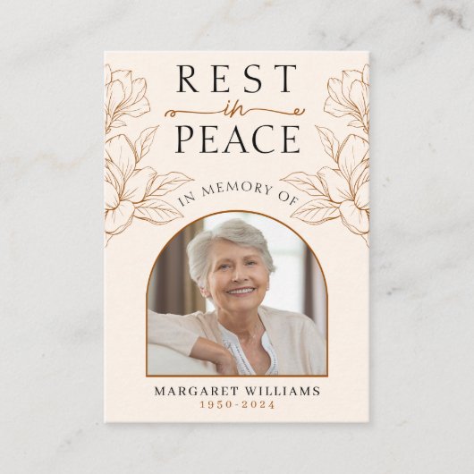 Rust in Vrede Geheugen Bloemenfoto Begrafenisgebed Informatiekaartje (Voorkant)