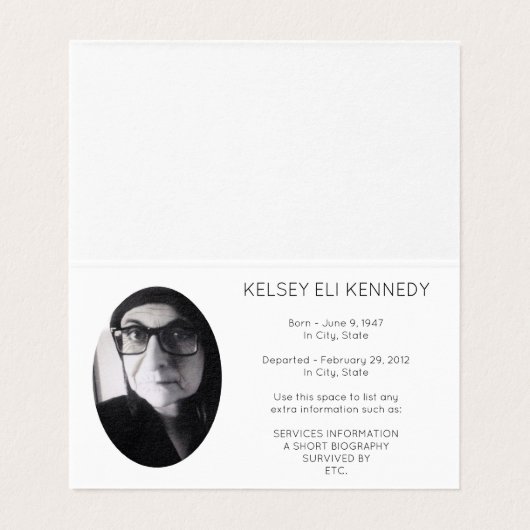 Rust in vrede gevouwen kaart (Binnenkant ongevouwen)