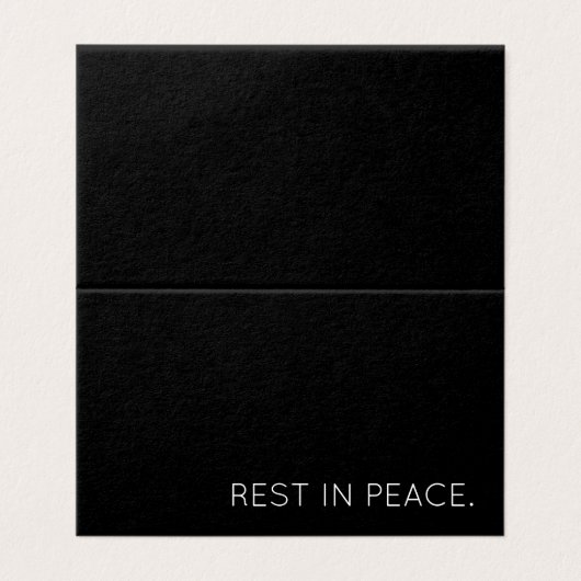 Rust in vrede gevouwen kaart (Buitenkant ongevouwen)