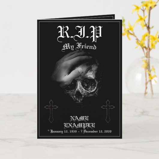 Rust in vrede mijn vriend kaart (Gele Bloem)