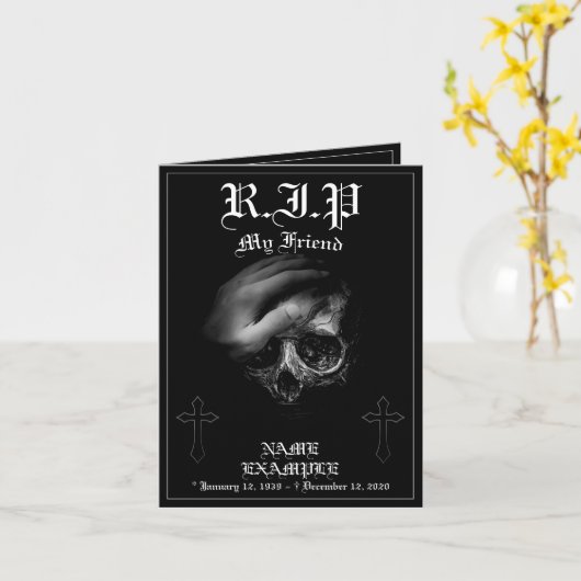 Rust in vrede mijn vriend kaart (Gele Bloem)