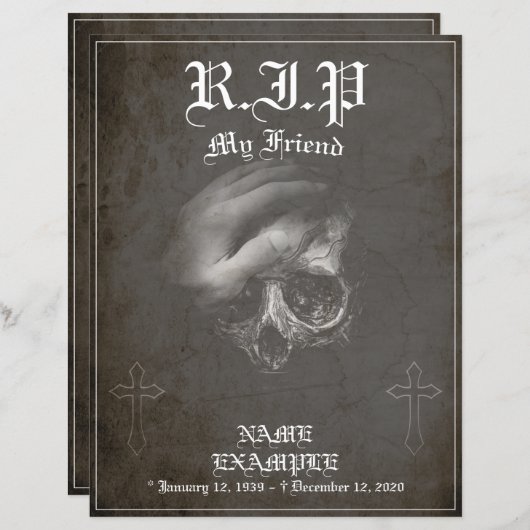 Rust in vrede mijn vriend - vintage (Voorkant / Achterkant)