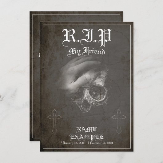 Rust in vrede mijn vriend - vintage (Voorkant / Achterkant)