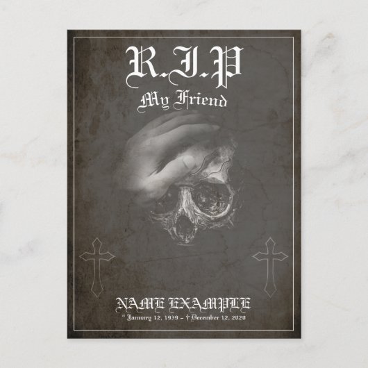 Rust in vrede mijn vriend - vintage feestdagenkaart (Voorkant)