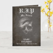 Rust in vrede mijn vriend - vintage kaart (Gele Bloem)