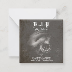 Rust in vrede mijn vriend - vintage notitiekaartje