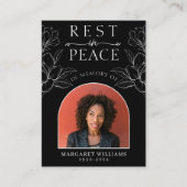 Rust in Vrede Zwarte Bloemen Foto Begrafenisgebed Informatiekaartje (Voorkant)