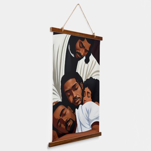 Rust in Zijn aanwezigheid Hout Overgoten Wandtapij Hangend Wandkleed (Gebogen)