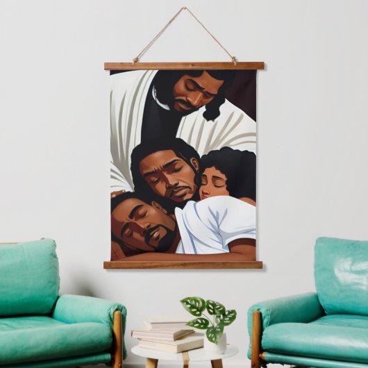 Rust in Zijn aanwezigheid Hout Overgoten Wandtapij Hangend Wandkleed (Woonkamer)