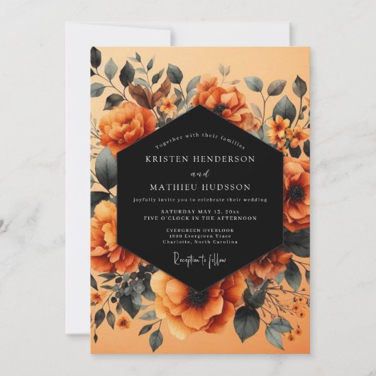 Rust Indigo Autumnal Wedding Kaart (Voorkant)