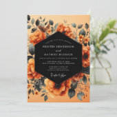 Rust Indigo Autumnal Wedding Kaart (Staand voorkant)