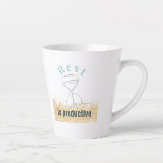 Rust Is Productief – Mentale Gezondheidsbewustzijn Latte Mok (Rechts)