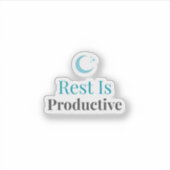 Rust Is Productief – Minimaal Esthetische Sticker (Voorkant)