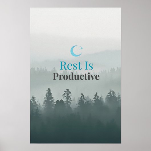 Rust Is Productief – Minimal Motivatieposter Poster (Voorkant)
