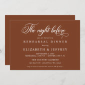 Rust kalligrafie de nacht voor het repetitief eten kaart (Voorkant / Achterkant)