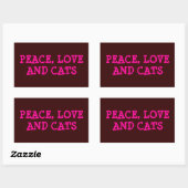 RUST, LIEFDE EN KATTEN, RECHTHOEKIGE STICKER (Vel)