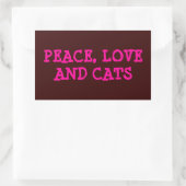 RUST, LIEFDE EN KATTEN, RECHTHOEKIGE STICKER (Tas)