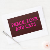RUST, LIEFDE EN KATTEN, RECHTHOEKIGE STICKER (Envelop)