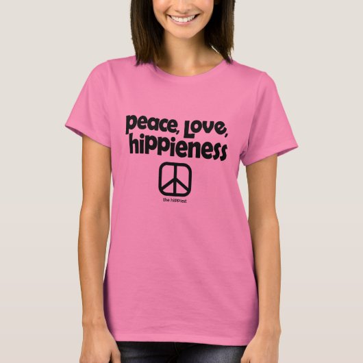 Rust, liefde, hippieness tie dye T-shirt roze (Voorkant)