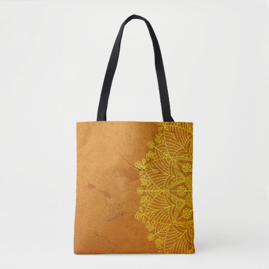 Rust Mandala Zen Rustic Body Mind Spirit Tote Bag (Voorkant)