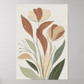 Rust Meadow Whisper I – Minimalistische Botanische Poster (Voorkant)