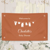 Rust minimalistisch genderneutraal Baby shower Spandoek