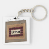 Rust Minimalistisch Simplify Woord Kunstbord Sleutelhanger (Achterkant)