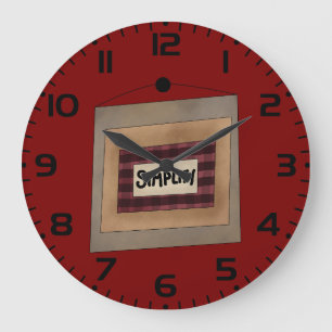 Rust Minimalistisch Vereenvoudig Woord Kunstbord Grote Klok
