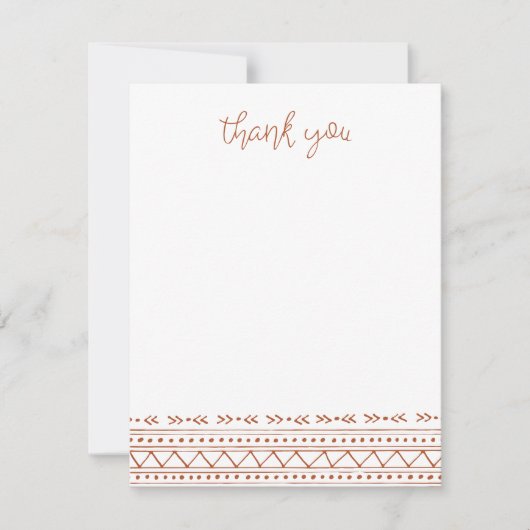 Rust Modern Boho Bedankt Notitiekaartje (Voorkant)