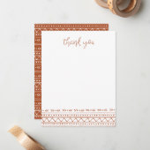 Rust Modern Boho Bedankt Notitiekaartje (Voorkant / Achterkant in situ)