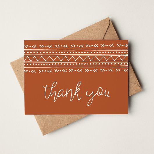 Rust Modern Boho Bedankt Notitiekaartje