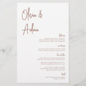 Rust | Modern handgeschreven menu voor weduwschapp (Voorkant)