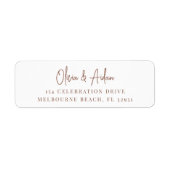 Rust | Modern handgeschreven terugzendadres voor s Etiket (Voorkant)