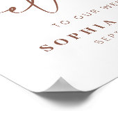 Rust | Modern handgeschreven Welkomstbord voor bru Poster (Hoek)