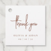 Rust | Moderne handgeschreven bruiloft met handsch Bedankjes Labels (Voorkant)