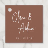 Rust | Moderne handgeschreven bruiloft voor script Bedankjes Labels (Voorkant)