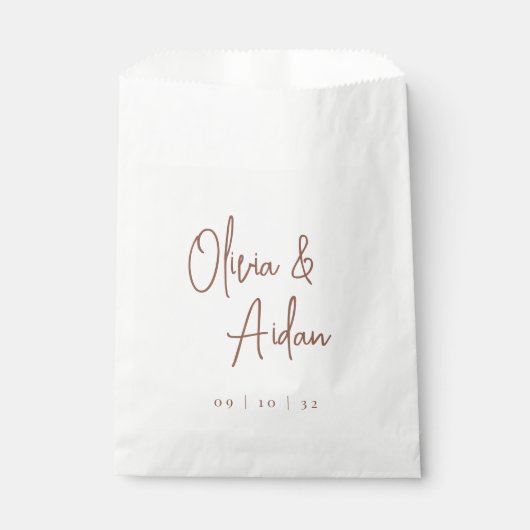 Rust | Moderne handgeschreven bruiloft voor script Bedankzakje (Voorkant)